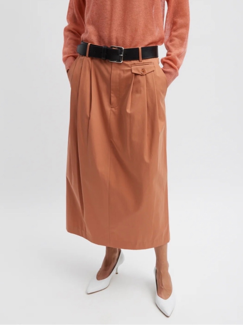 NWT Tibi Bio Twill Triple Pleat Skirt